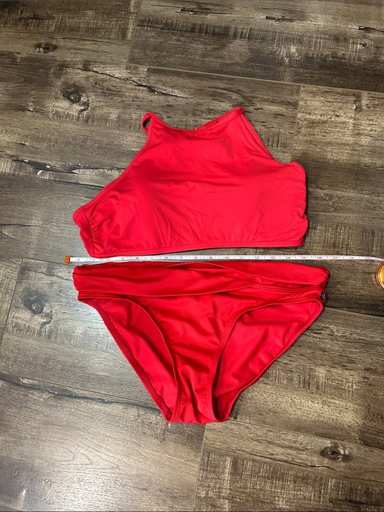 La Vie En Rose Other - La Vie En Rose Bright Red High-Neck Bikini Set